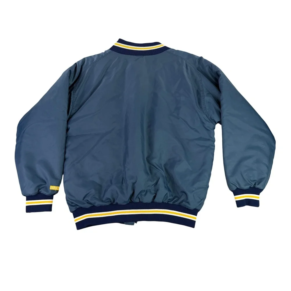 Vintage Notre Dame Fighting Irish Bomber Jacket Mens XL Made‎ in USA Satin Bike